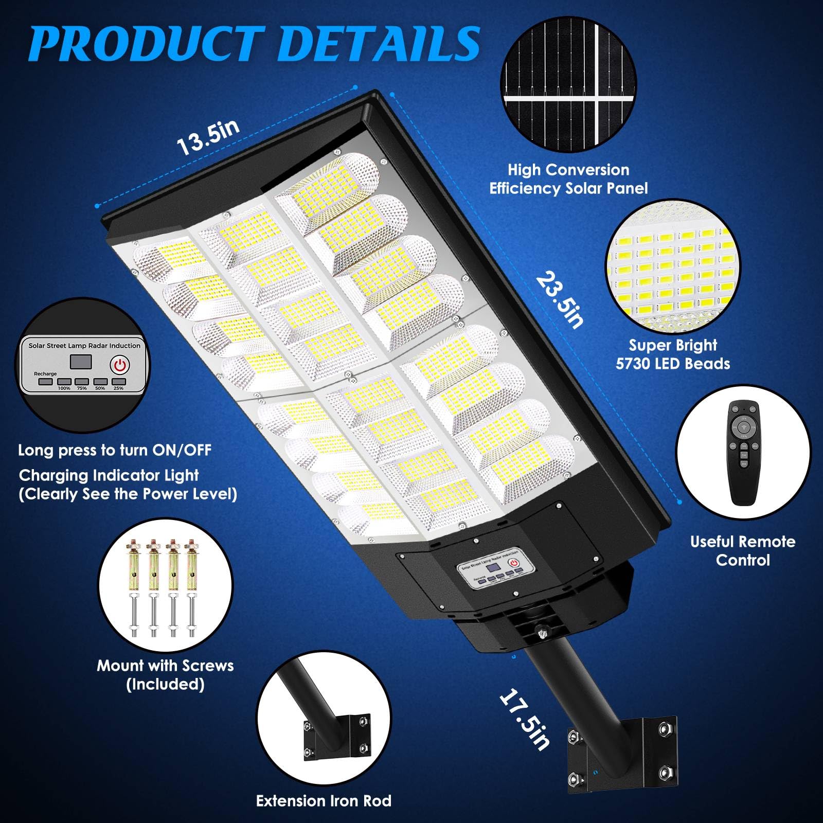 Lampadaire Solaire 3000W