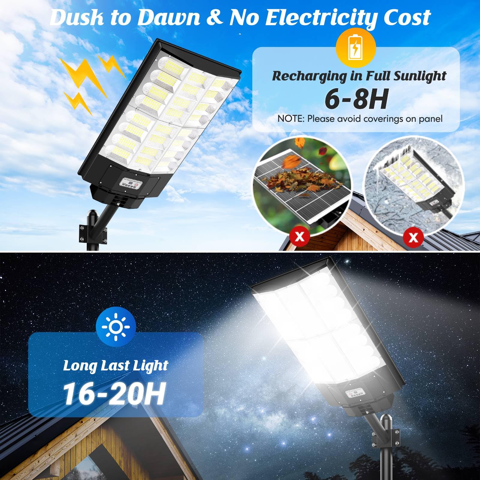 Lampadaire 2000W - recharge solaire